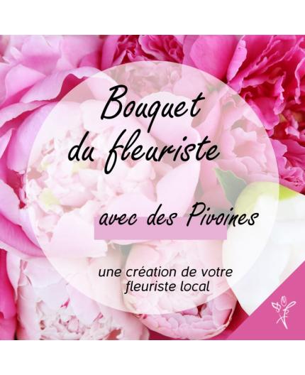 Bouquet du fleuriste avec des pivoines