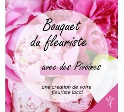 Bouquet du fleuriste avec des pivoines