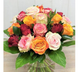Bouquet de roses multicolore