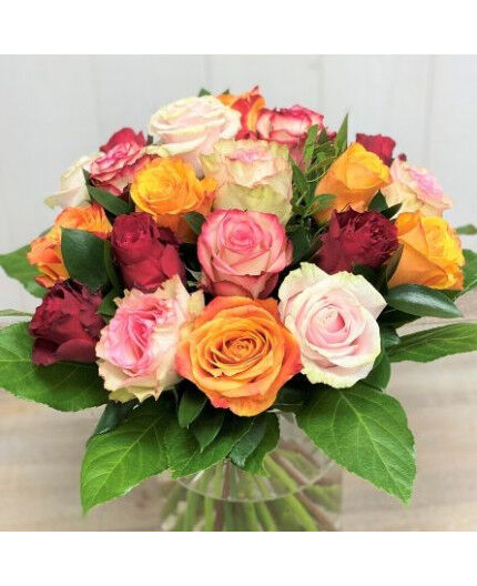 Bouquet de roses multicolore