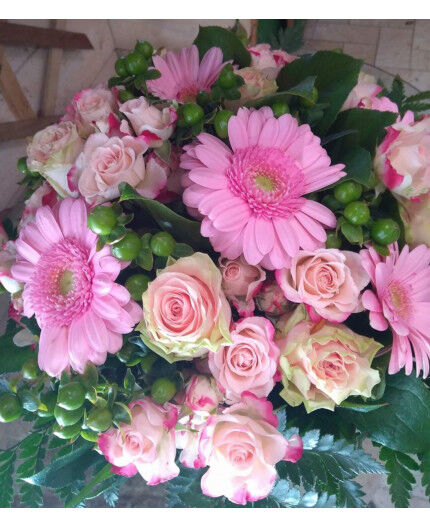 bouquet rond rose