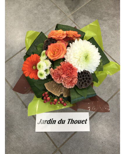 bouquet rond bulle d'eau orange