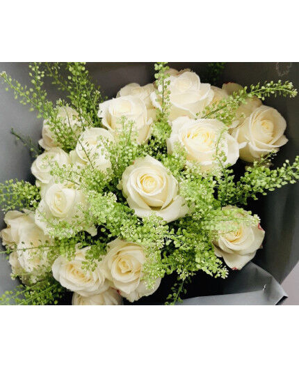 Bouquet de roses blanches 