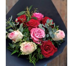 Bouquet rond de roses "Passion"
